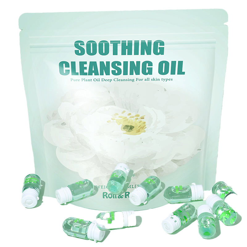 Roll&Roll Pore Control Cleansing Oil suit, Oil Cleanser for Face, Makeup Blackhead Remover, Korean Skin Care，Travel-Friendly  2ml*20 or 40 Capsules+face towel Present for Man/Woman/Family,  Christmas, New Year Gift